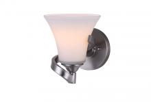 Canarm IVL587A01BN - Rue, IVL587A01BN, 1 Lt Vanity, Flat Opal Glass, 60W Type A, Easy Connect Included
