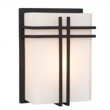 Galaxy Lighting 215640BK-118EB - Wall Sconce - in Black finish with Satin White Glass (Suitable for Indoor or Outdoor Use)