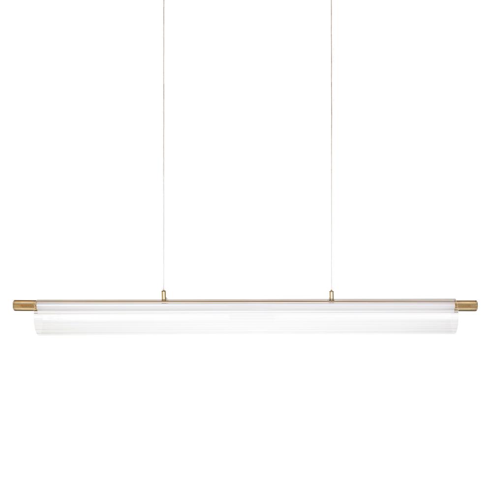 Allure - LED 3 CCT Linear Pendant in Soft Gold with Ribbed Glass
